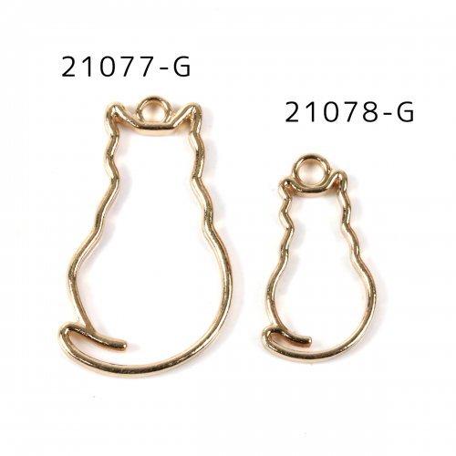 空枠 レジン枠 フレーム おすわり猫 小 チャーム パーツ ねこ ネコ  