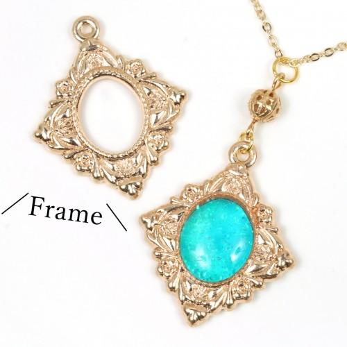 空枠 レース縁ひし形 きれいめゴールド ダイヤ スクエア 四角形 レジン レース フレーム 菱 2112 B 隠れ工房 Greenocean 通販 Yahoo ショッピング