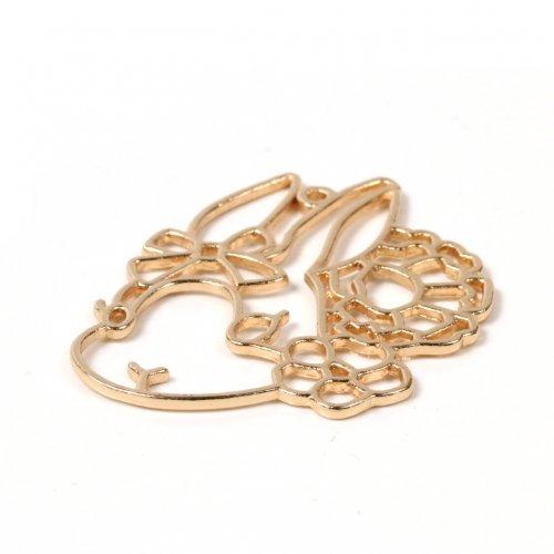 空枠 レジン枠 フレーム 花とうさぎ ウサギ ラビット 動物 animal