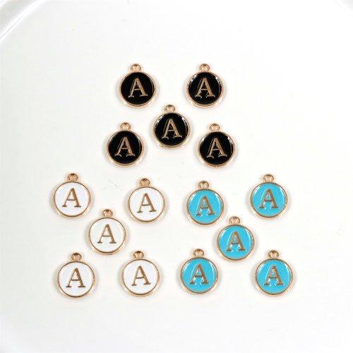 チャーム 両面アルファベット N〜Z ラウンド 5個 イニシャルチャーム