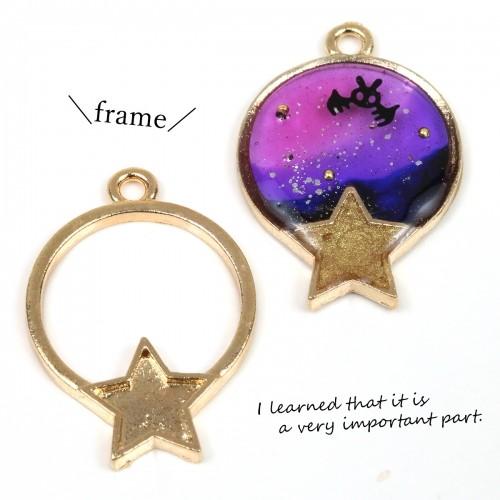 空枠 星のサークルフレーム きれいめゴールド 宇宙 星 ほし スター リング レジン枠 フレーム 2335 H 隠れ工房 Greenocean 通販 Yahoo ショッピング