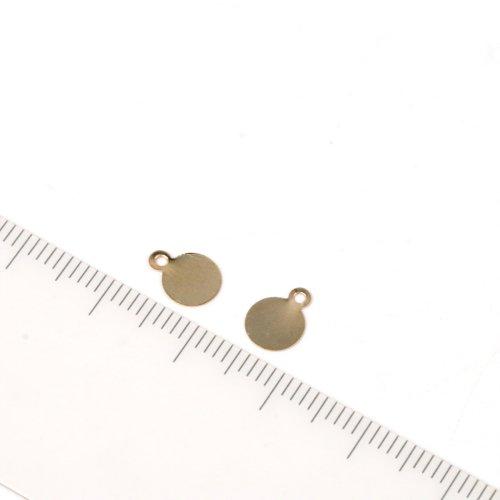 基本金具 貼り付け金具 カン付 6mm 10個 ラウンドプレート 貼付 土台