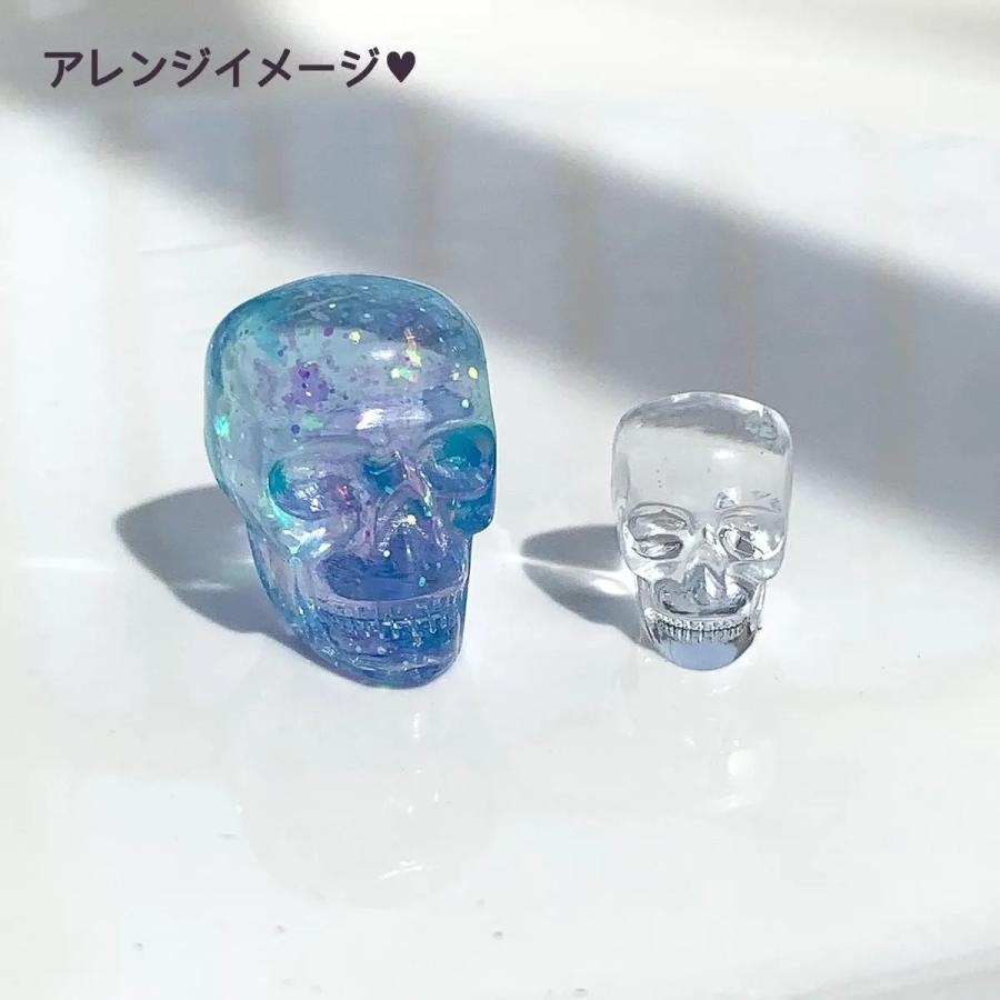 レジン　骸骨の小物入れ　パープルブルー シリコン型・モールド ドクロ レジン 2サイズ 大 小 スカル 骸骨