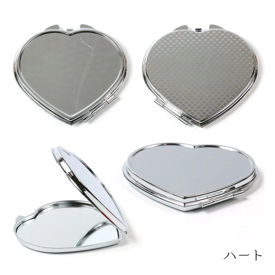 デコ土台 コンパクトミラー レジン土台 両面ミラー 手鏡 シルバー