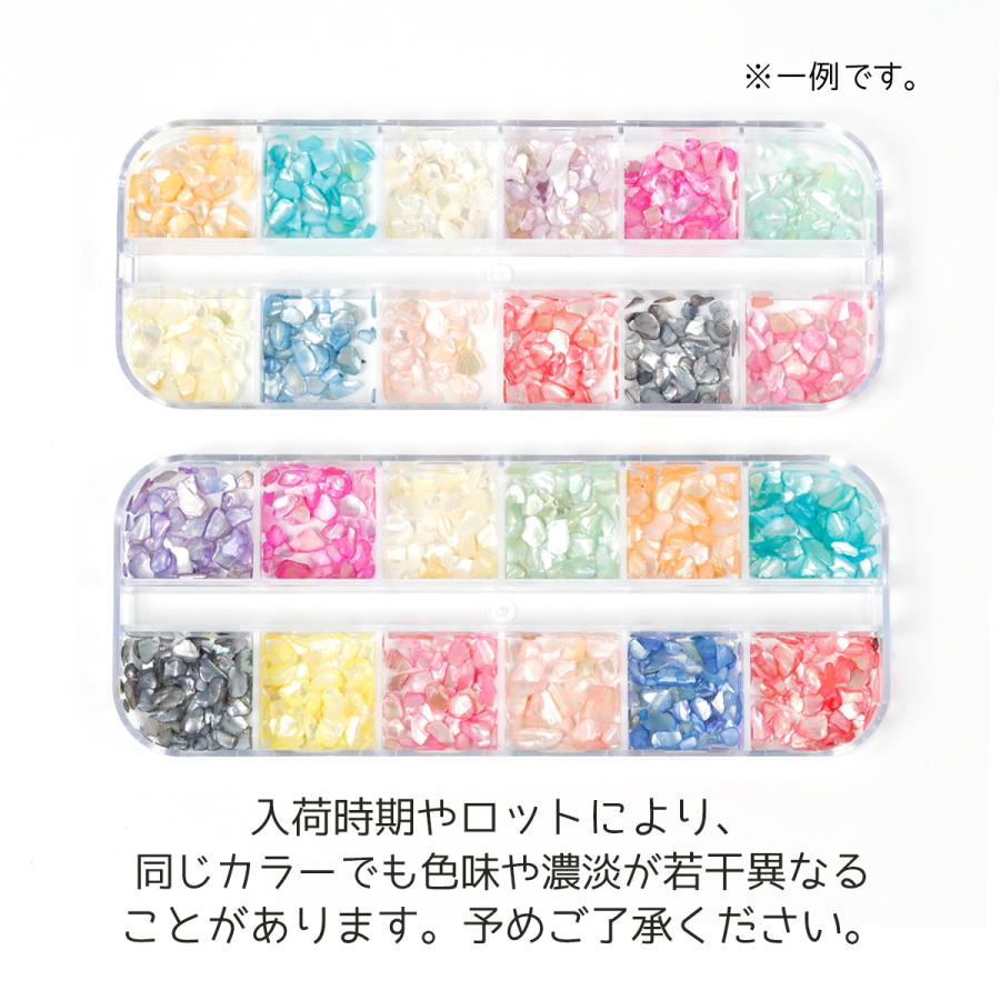 封入素材 オーロラシェルフレーク 12マスケース入り 大粒 12色  