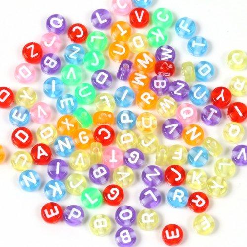 ビーズ 約100個入り アルファベットビーズA カラーアソート クリア