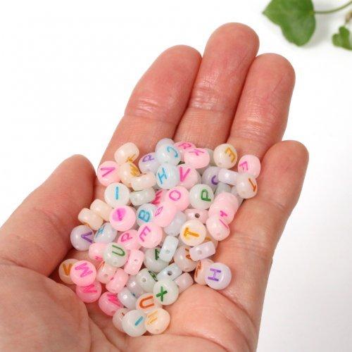 ビーズ 約100個入り アルファベットビーズB カラーアソート