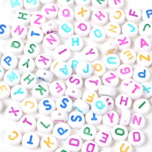 ビーズ 約100個入り アルファベットビーズD カラーアソート