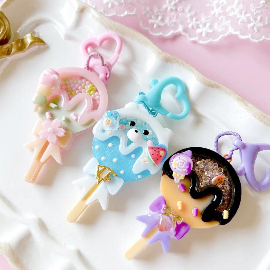 シャカシャカキーホルダー＊くまロリポップ2点オーダー4点＊シェイカー シャカシャカキーホルダー＊くまロリポップ2点オーダー4点＊シェイカー