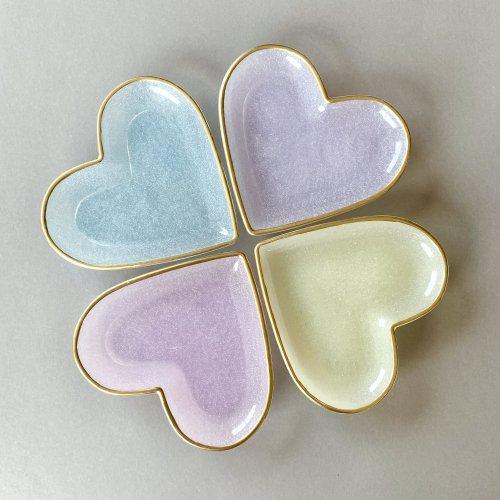 ハンドメイド レジン ハート小皿① ハンドメイド レジン ハート小皿①