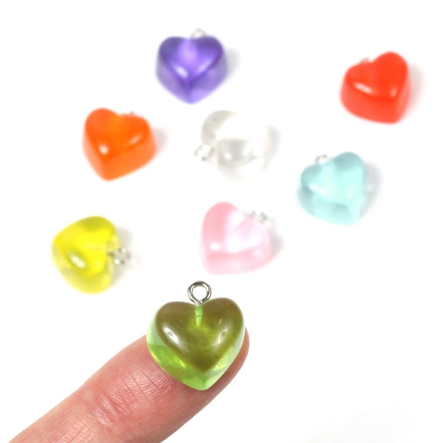 チャーム ハート 4個セット プラスチック はーと ラブ パーツ 手芸 