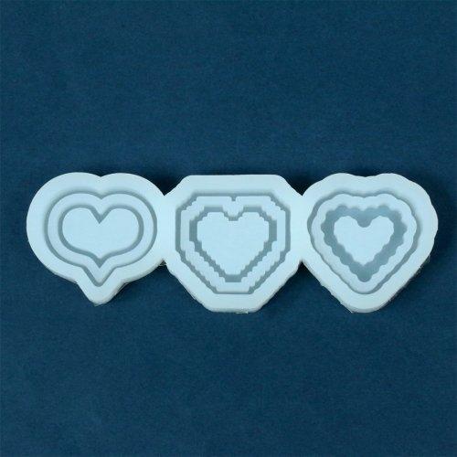 シリコン型・モールド 3種のハートのカシャカシャ2 ダブルシェイカー