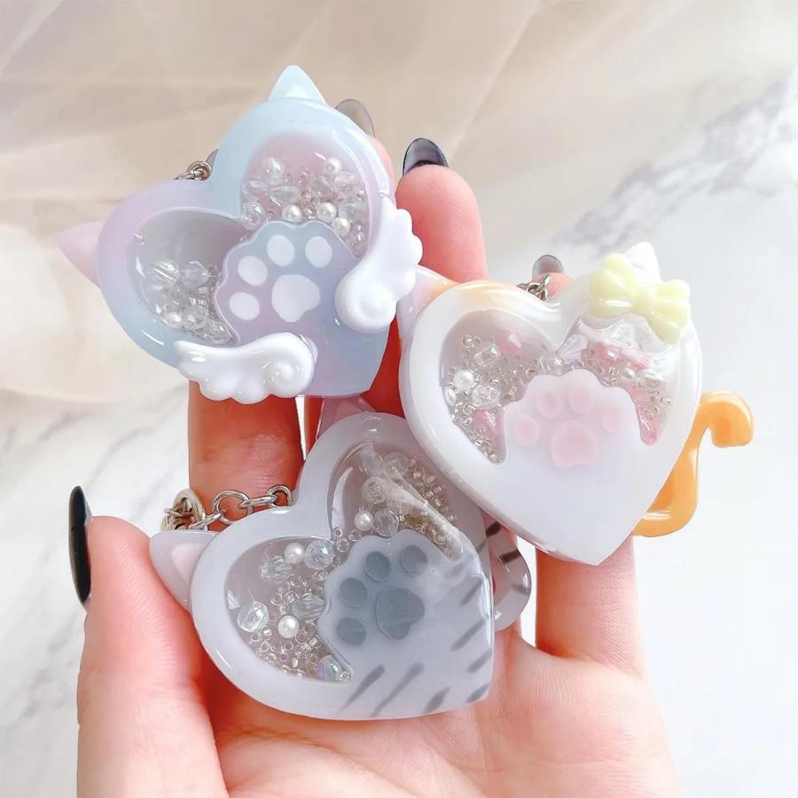 シリコン型・モールド 肉球ハートのカシャカシャ シリコンモールド