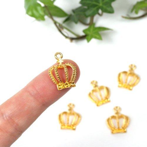 チャーム ハーフクラウン 王冠 5個 立体 3D キング アクセサリー 