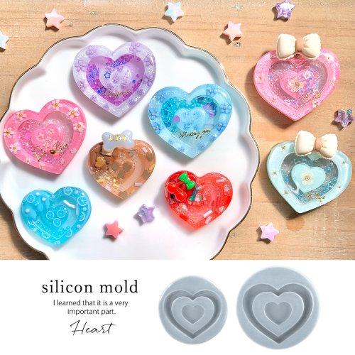 シリコン型・モールド ダブルハートのカシャカシャ ダブルシェイカー