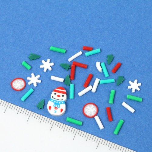 封入 クリスマス封入MIX レジン封入 スライス パーツ 雪だるま