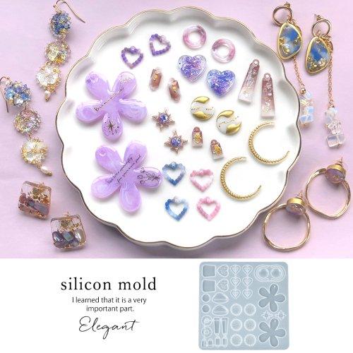 シリコン型・モールド 幾何学MIX シリコンモールド レジン型 お花 