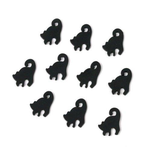 封入 黒猫 10個入り レジン封入 ネイルパーツ スライスパーツ ねこ