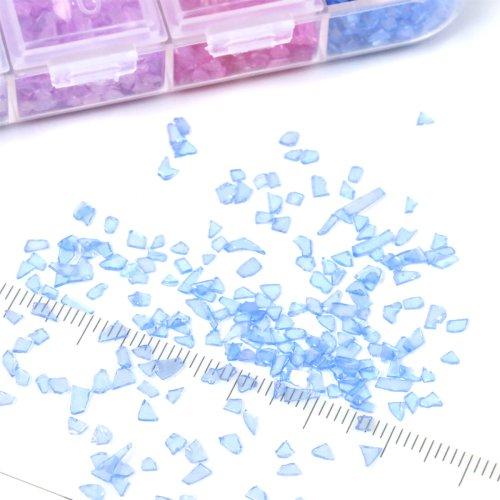 ネイル用品 大量 まとめ売り ジェルネイル パーツ レジン レジン 封入 ガラスのカレット 12マスセット レジン封入 ネイルパーツ