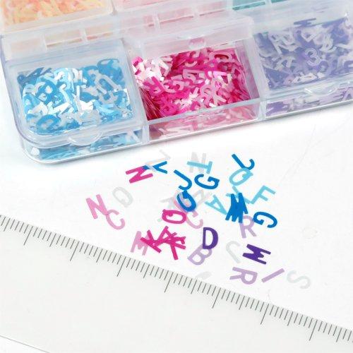 封入 アルファベット ホログラム 6色 MIX レジン封入 ネイルパーツ