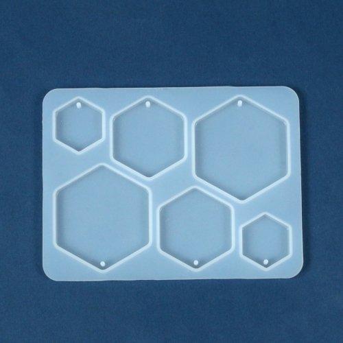 シリコン型・モールド 六角形 カンあり シリコンモールド レジン型