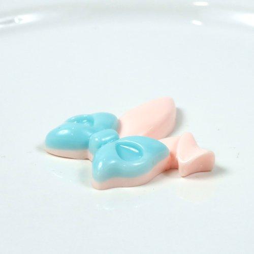 デコパーツ うさ耳 3個セット レジンデコ うさぎ リボン りぼん