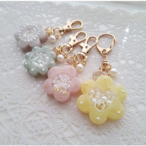 シリコン型・モールド フラワーのカシャカシャ 4種 フラワー