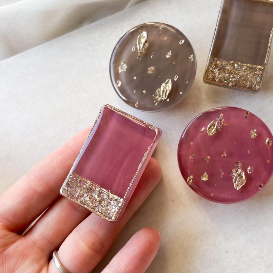 デコ土台 10個 透明クリップ クリア 約25mm×13mm セット 貼り付け