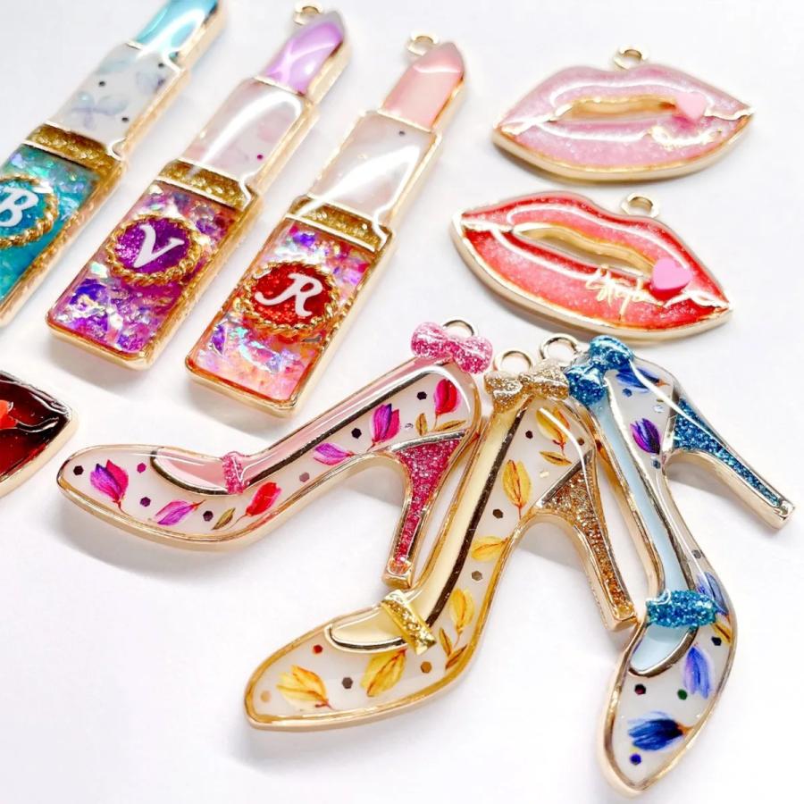 空枠 パンプス レジン枠 フレーム きれいめゴールド メタルフレーム