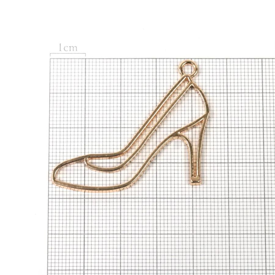 空枠 パンプス レジン枠 フレーム きれいめゴールド メタルフレーム