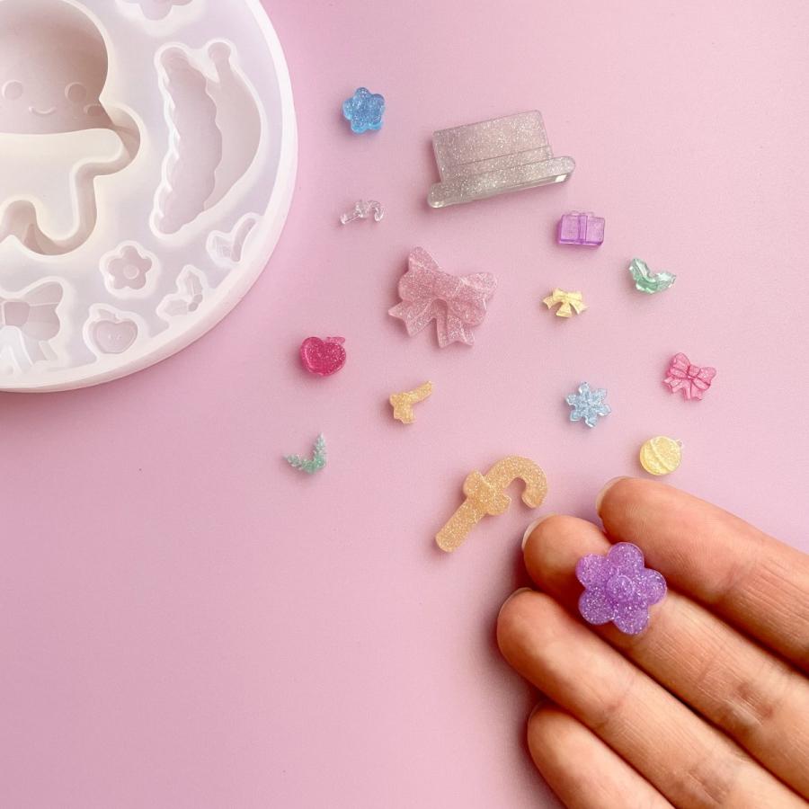 シリコン型・モールド クリスマス ジンジャーマンのカシャカシャ