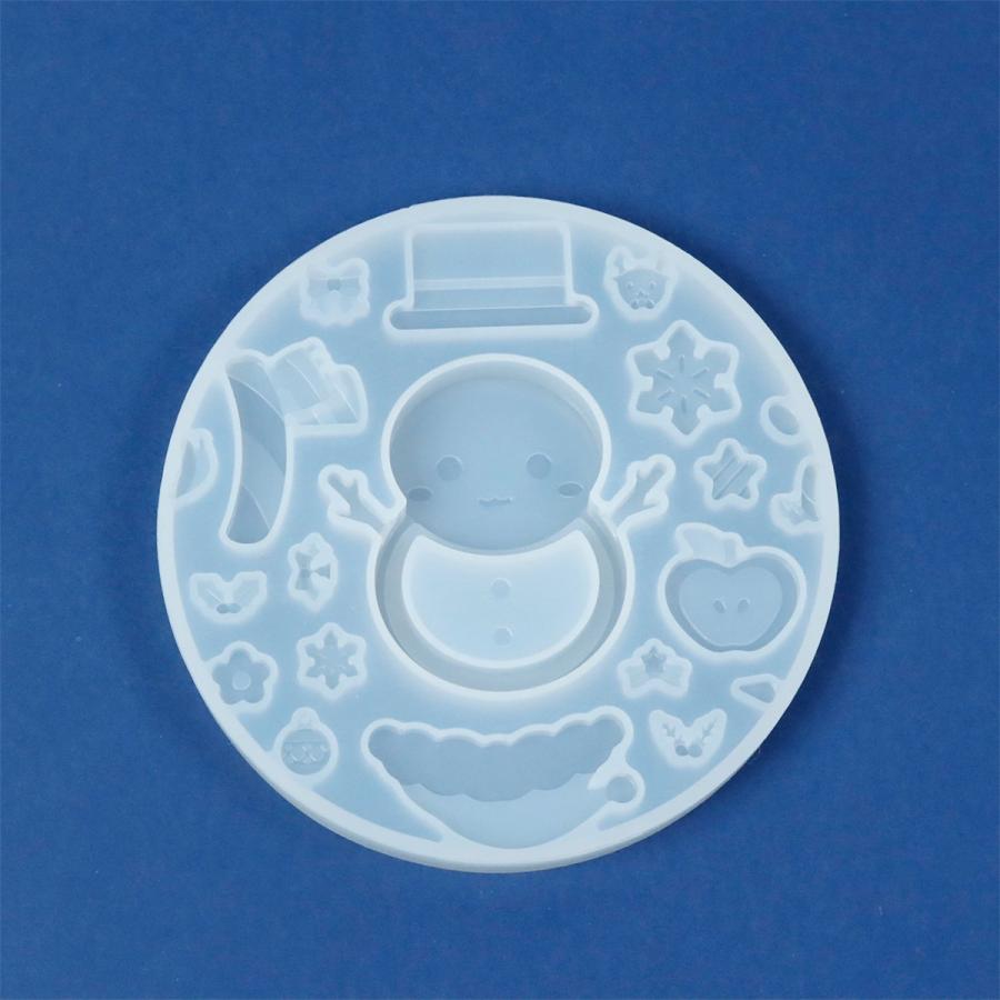 シリコン型・モールド クリスマス スノーマンのカシャカシャ シリコン