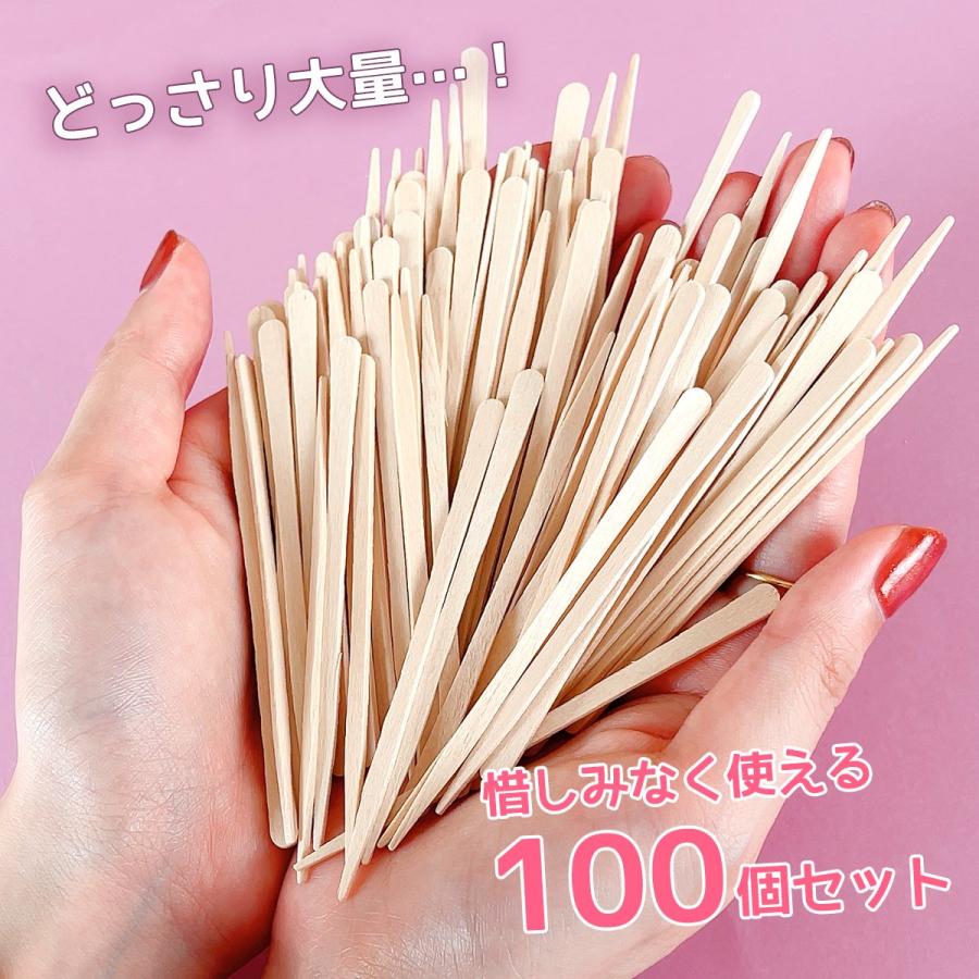 レジン用品 100本入り スリムな使い捨てウッドスティック レジン液