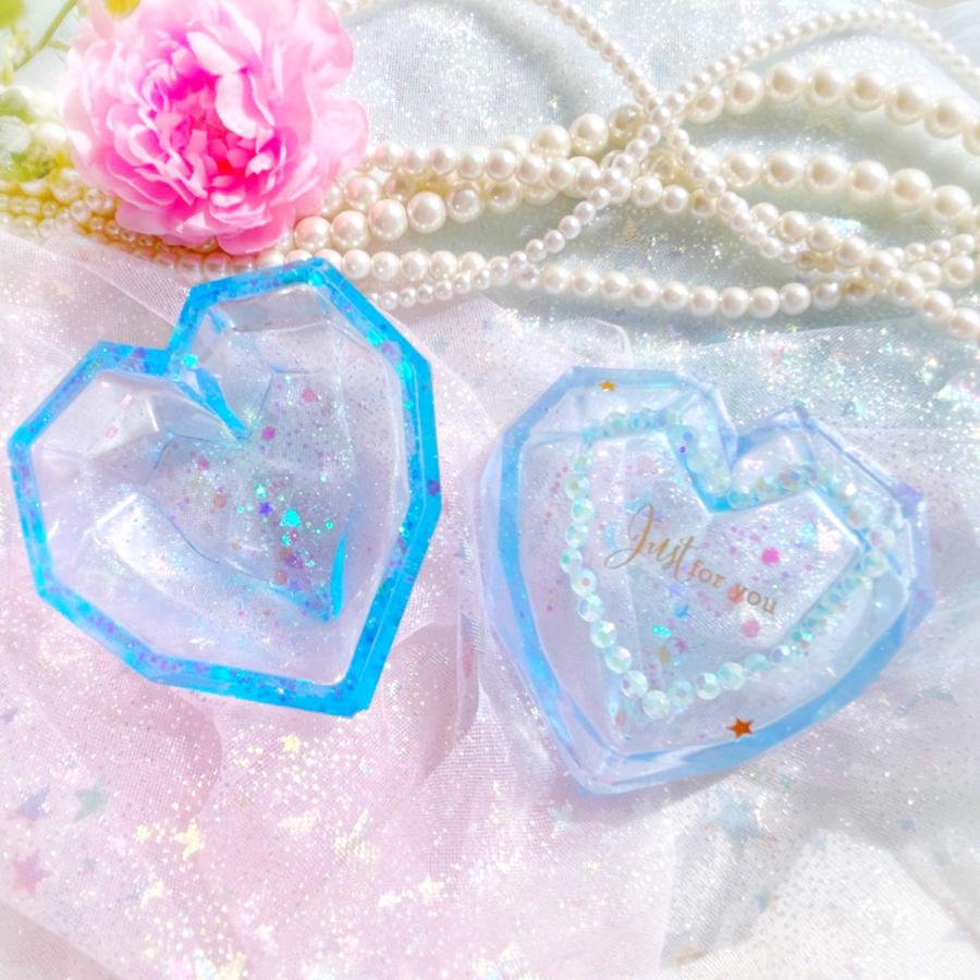 2液性レジン　小物入れ　ハート　BOX ハンドメイド　アクセサリーケース　貯金 楽天市場】シリコン 型 モールド リボンの小物入れ □ シリコン