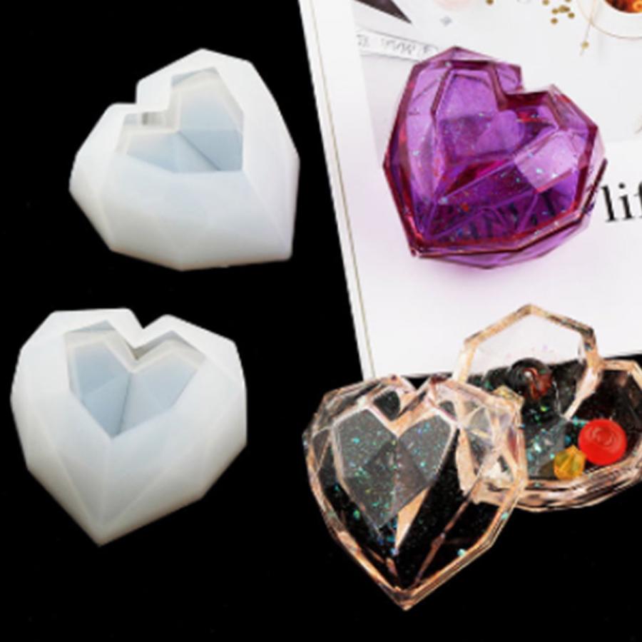 2液性レジン　小物入れ　ハート　BOX ハンドメイド　アクセサリーケース　貯金 2液性レジンレジン小物入れハートBOX ハンドメイドアクセサリー