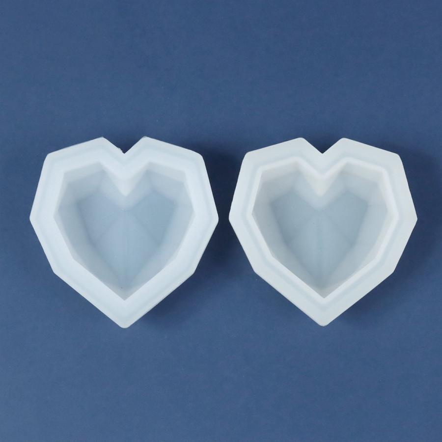 ☆シリコン型・モールド 立体ハートケース 蓋と容器セット