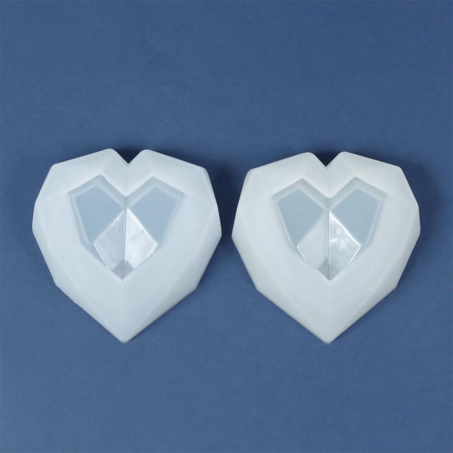 ☆シリコン型・モールド 立体ハートケース 蓋と容器セット