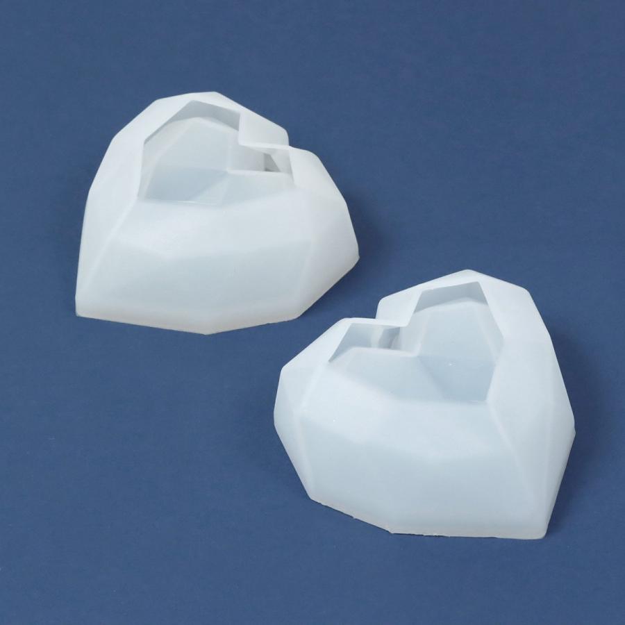 ☆シリコン型・モールド 立体ハートケース 蓋と容器セット