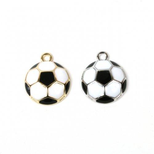 チャーム サッカーボール 18mm 選べる2色 部活 蹴球 スポーツ 試合