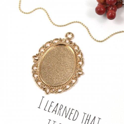 セッティング台 オーバル 飾り枠 ミール皿 カメオ台 レジン土台 だ円