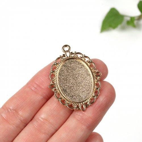 セッティング台 オーバル 飾り枠 ミール皿 カメオ台 レジン土台 だ円