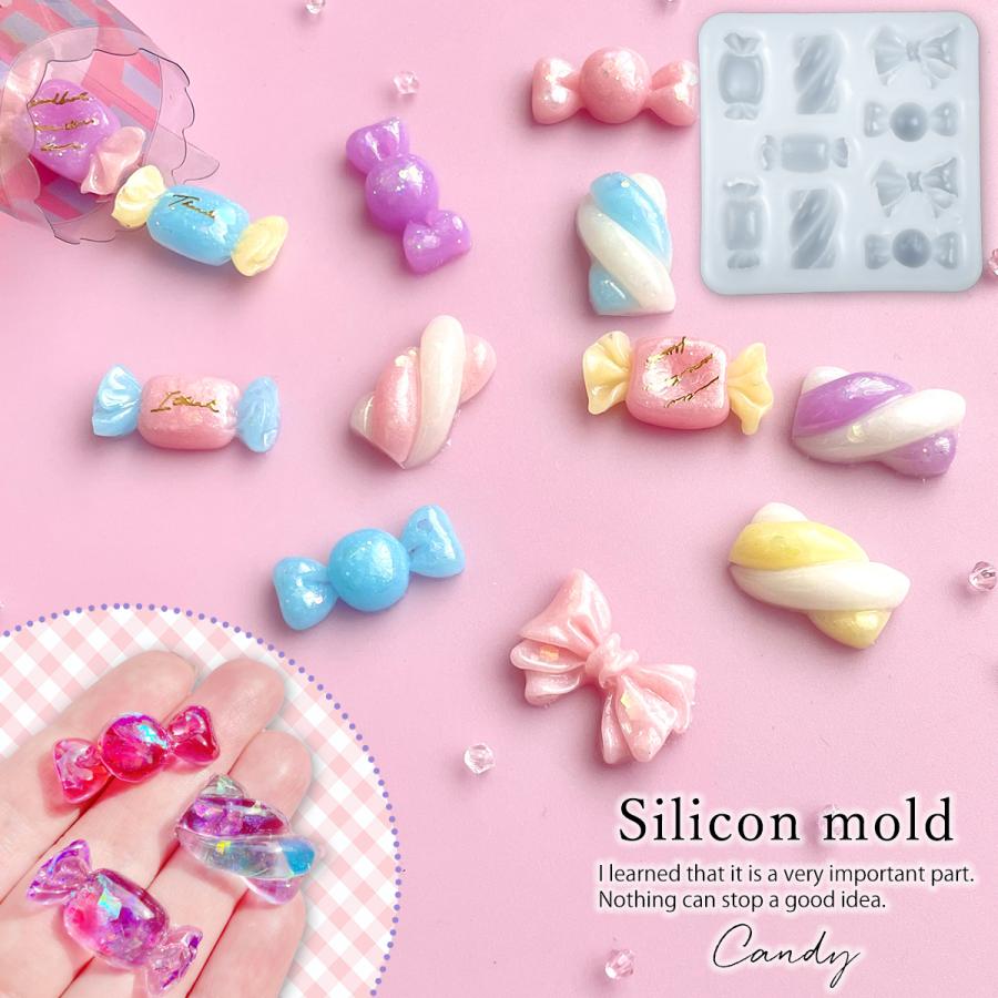 シリコン型・モールド 立体キャンディー リボン マシュマロ シリコン