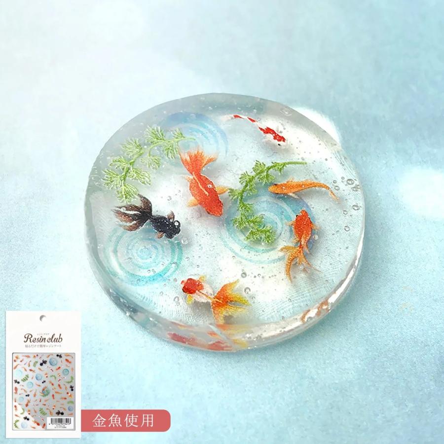 シール レジンクラブ レジン封入シール 両面タイプ 水辺の生き物 海 川 金魚 熱帯魚 マリン 両面印刷 透明 封入パーツ UVレジン ...