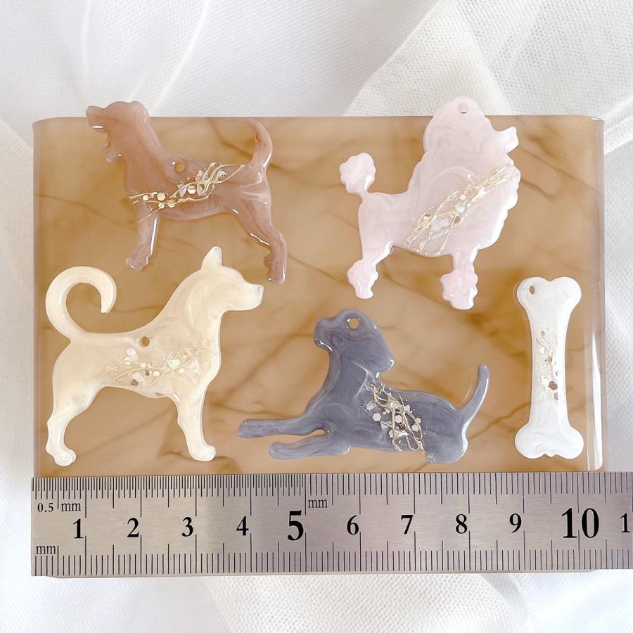 シリコン型・モールド 7匹の犬と骨 シリコンモールド レジン型 セット