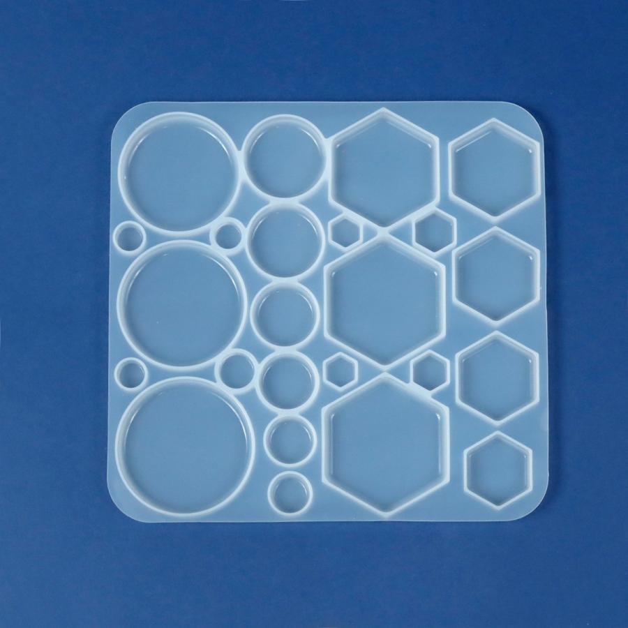 シリコン型・モールド ラウンドと六角形 多サイズ展開 シリコン