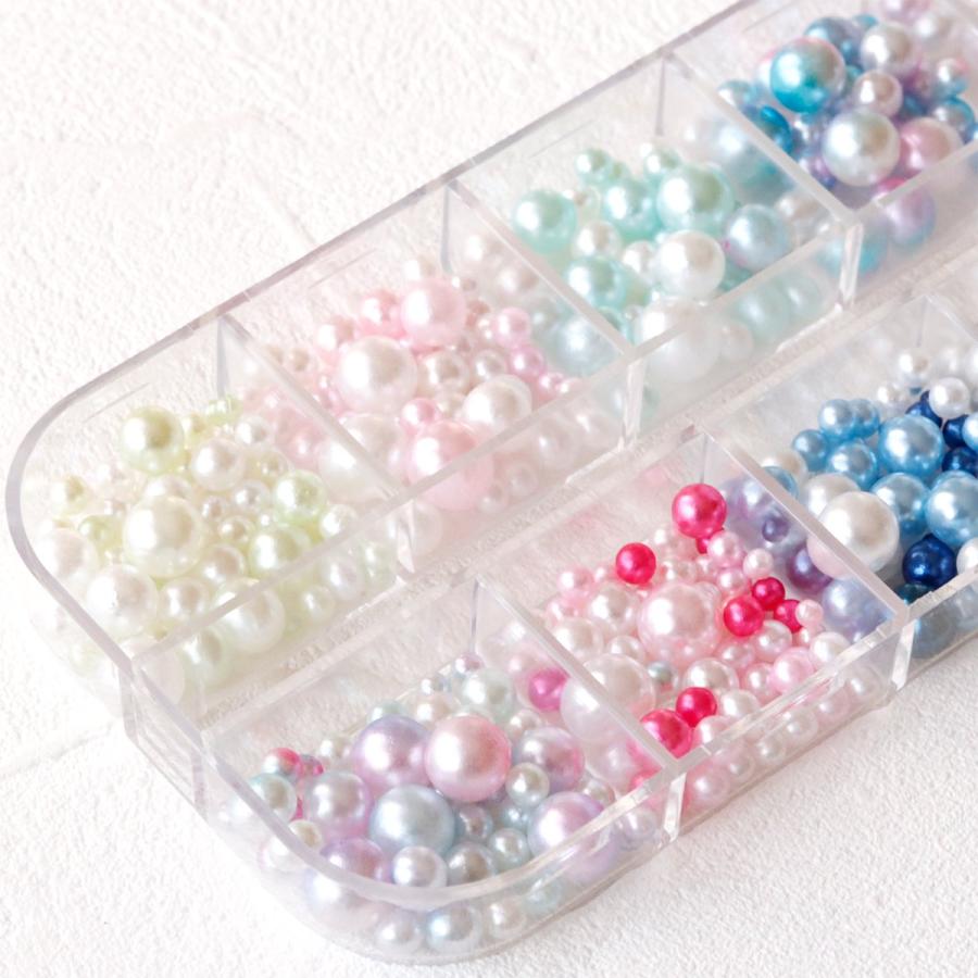 封入 穴なしパール カラフル ミックス 12種セット レジン封入素材