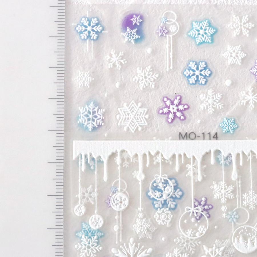 シール レジンシール 雪の結晶 ステッカー 冬 スノー クリスマス 白