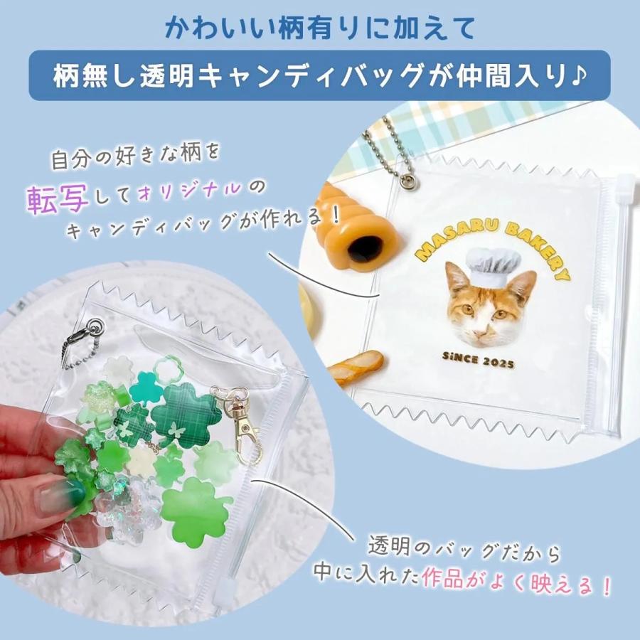 雑貨パーツ 転写できるクリア無地も♪ ミニチュアキャンディバッグ 柄