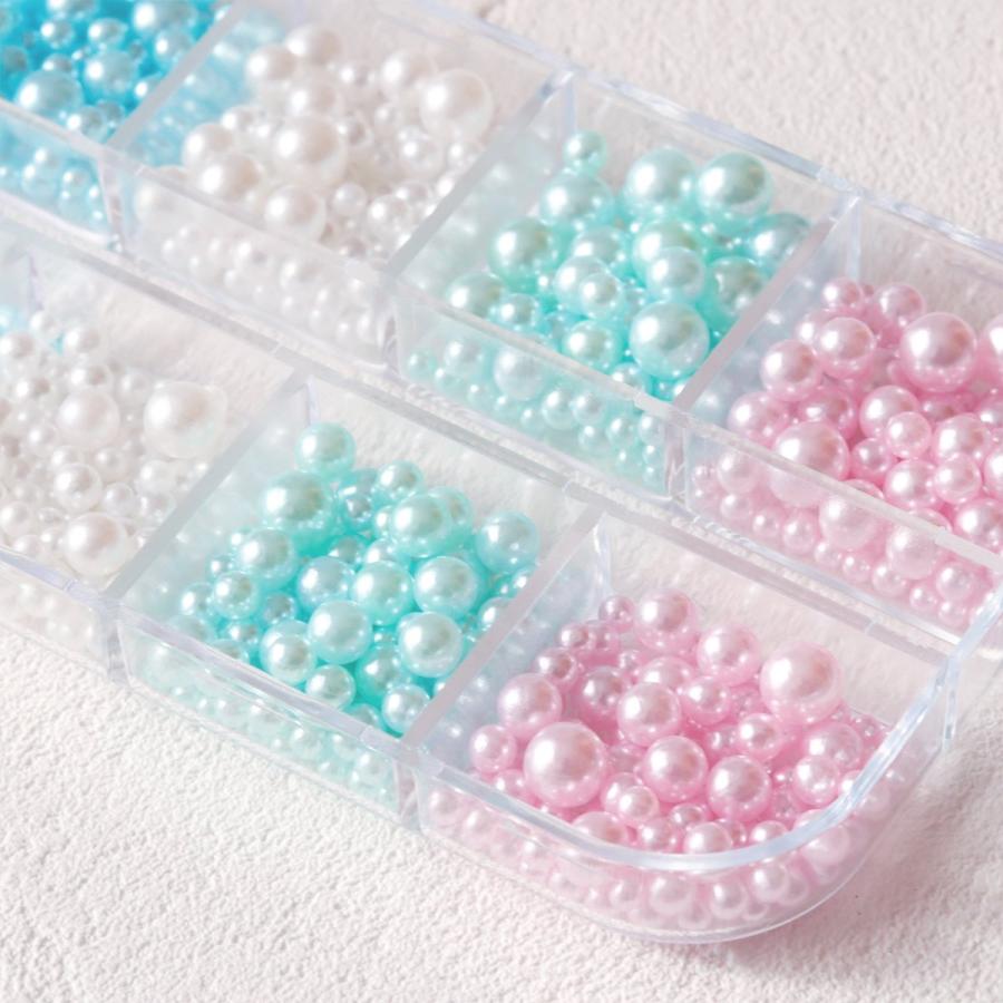 隠れ工房GreenOcean ◎【封入】穴なしパール夢色MIX カラフル サイズ