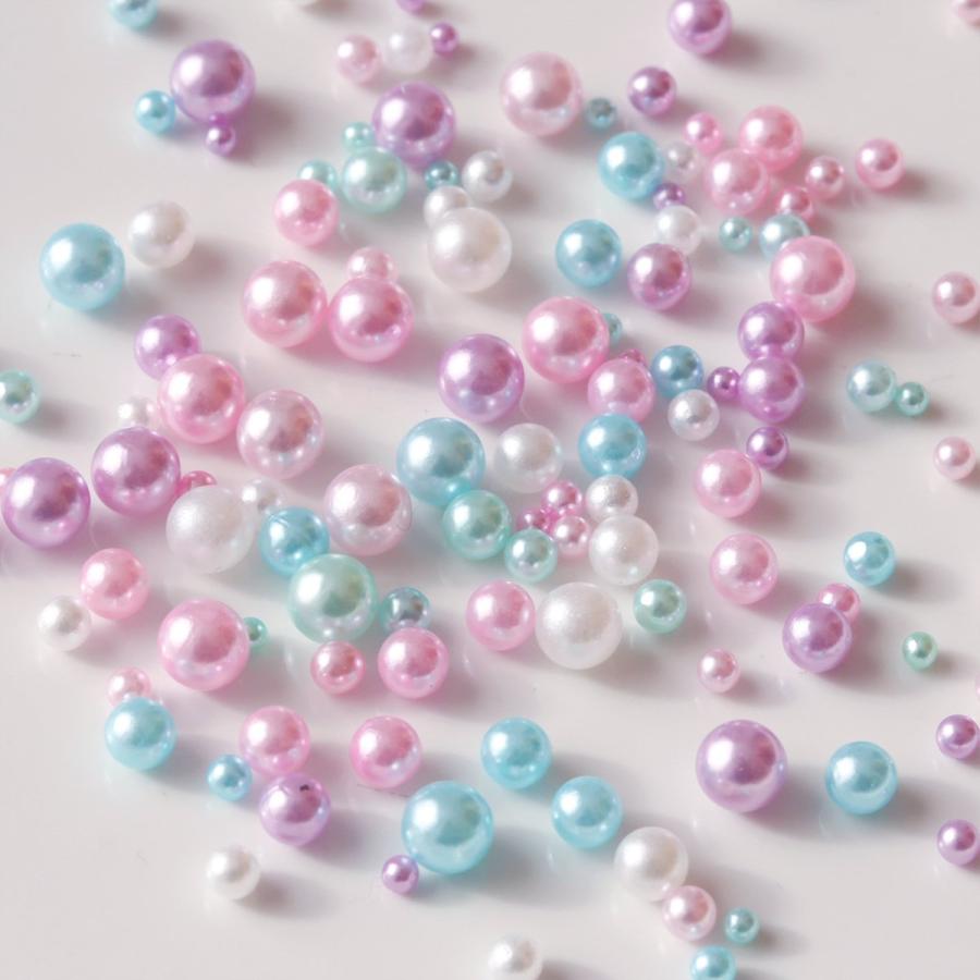 隠れ工房GreenOcean ◎【封入】穴なしパール夢色MIX カラフル サイズ